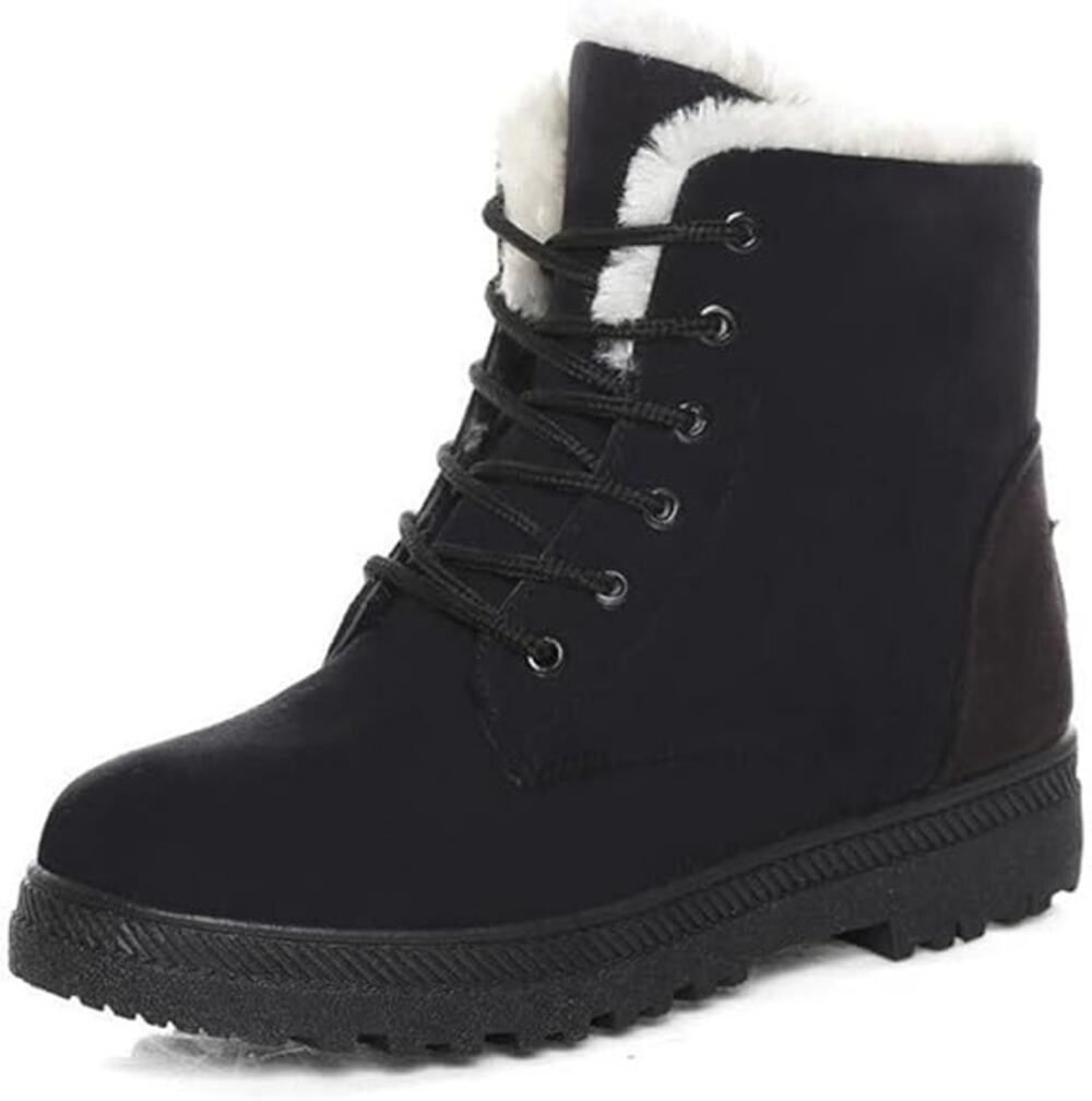 BRAND NEW ~ Women's Black Ankle Boots Comfortable Lace Up Outdoor Booties Size 8